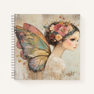 Gepersonaliseerde  Boho Butterfly Fairy Pastel Notitieboek