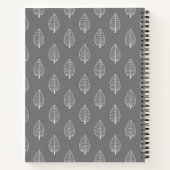 Gepersonaliseerde Boho Dark Grey Leaf Journal Notitieboek (Achterkant)
