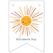 Gepersonaliseerde Boho eerste verjaardag maandelij Vlaggetjes (Eerste vlag)