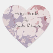 Gepersonaliseerde Boho Floral Handmade Hart Sticker (Voorkant)