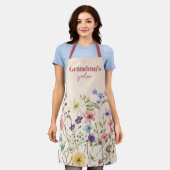 Gepersonaliseerde Boho Floral Wildflower Garden Schort (Gedragen)