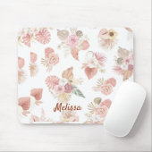 Gepersonaliseerde Boho Florals Muismat (Met muis)