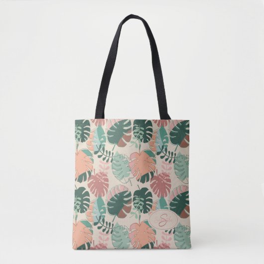 Gepersonaliseerde Boho Monstera Summer Canvas tas (Voorkant)