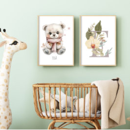 Gepersonaliseerde Boho Nursery Decor Muurkunst Muurkunst Sets