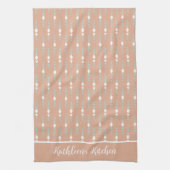 Gepersonaliseerde Boho Peach Sage Green White Abst Theedoek (Verticaal)