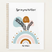 Gepersonaliseerde Boho Rainbow Custom Planner (Voorkant)