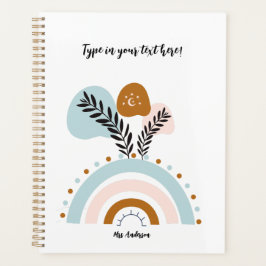 Gepersonaliseerde Boho Rainbow Custom Planner