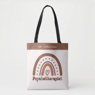 Gepersonaliseerde Boho Rainbow Psychotherapeut Draagtas