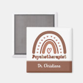Gepersonaliseerde Boho Rainbow Psychotherapeut Magneet (Voorkant / Achterkant)