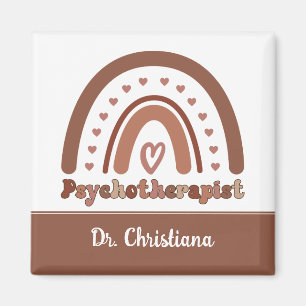 Gepersonaliseerde Boho Rainbow Psychotherapeut Magneet