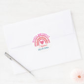 Gepersonaliseerde Boho Rainbow Verjaardag Ronde Sticker (Envelop)