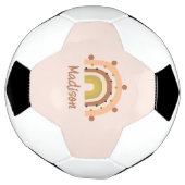 Gepersonaliseerde Boho-regenboog Blush Roze Kinder Voetbal (Gedraaid)
