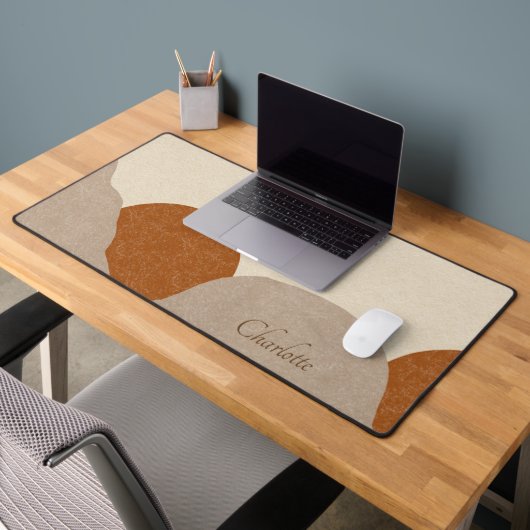 Gepersonaliseerde Boho Terracotta Zand Abstract Bureaumat (Kantoor 2)