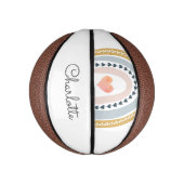 Gepersonaliseerde Boho Waterverf Rainbow Basketbal (Verticaal)