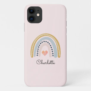 Gepersonaliseerde Boho Waterverf Rainbow iPhone 11 Hoesje