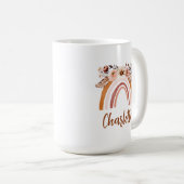 Gepersonaliseerde Boho Waterverf Rainbow Koffiemok (Voorkant rechts)