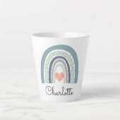 Gepersonaliseerde Boho Waterverf Rainbow Latte Mok (Voorkant)