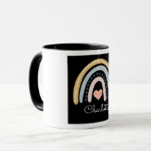 Gepersonaliseerde Boho Waterverf Rainbow Mok (Voorkant links)
