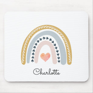 Gepersonaliseerde Boho Waterverf Rainbow Muismat