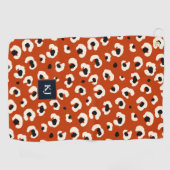 Gepersonaliseerde Bold Leopard Monogrammed Golfhanddoek (Horizontaal)