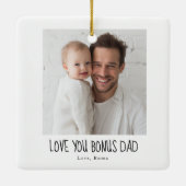 Gepersonaliseerde Bonus Papa Foto Keramisch Ornament (Achterkant)