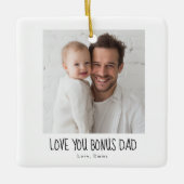 Gepersonaliseerde Bonus Papa Foto Keramisch Ornament (Voorkant)
