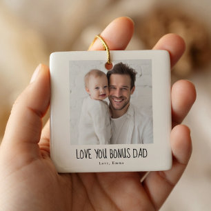 Gepersonaliseerde Bonus Papa Foto Keramisch Ornament