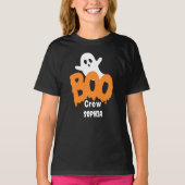 Gepersonaliseerde Boo Crew Kinder Halloween T-shirt (Voorkant)