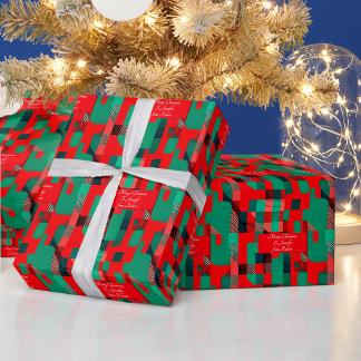 Gepersonaliseerde boodschap op Christmas modern ab Cadeaupapier