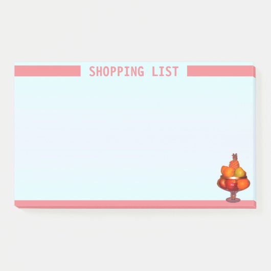 Gepersonaliseerde boodschappenlijst en fruitschaal post-it® notes (Voorkant)