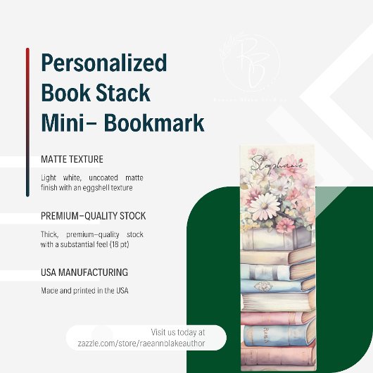 Gepersonaliseerde Book Stack Mini Bladwijzer Visitekaartje