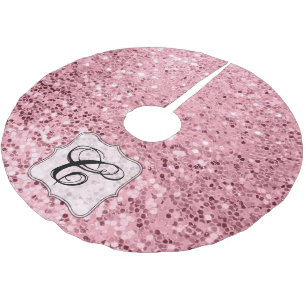 Gepersonaliseerde boomrok Roos Gold Glitter Kerstboom Rok