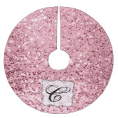 Gepersonaliseerde boomrok Roos Gold Glitter Kerstboom Rok (Voorkant)
