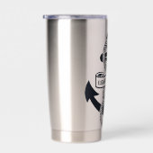 Gepersonaliseerde boot anker met naam geïsoleerde drinkbeker (Rechts)