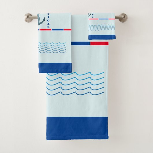 "Gepersonaliseerde bootnaam badhanddoek set" Bad Handdoek (Insitu)