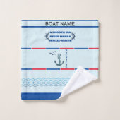 "Gepersonaliseerde bootnaam badhanddoek set" Bad Handdoek (Wasdoekje)