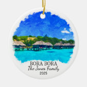 Gepersonaliseerde Bora Bora Ornament, Frans-Polyne Keramisch Ornament (Voorkant)
