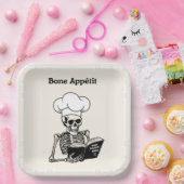 Gepersonaliseerde Borden, Bone Appétit Skeleton Ch Papieren Bordje (Feest)