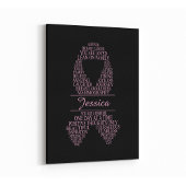 Gepersonaliseerde borstkankerlint Wall Art Canvas Afdruk