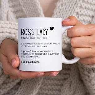 Gepersonaliseerde Boss lady definition Work Bestie Tweekleurige Koffiemok