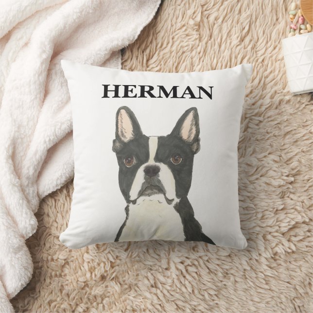 Gepersonaliseerde Boston Terrier Reversible Kussen (Deken)