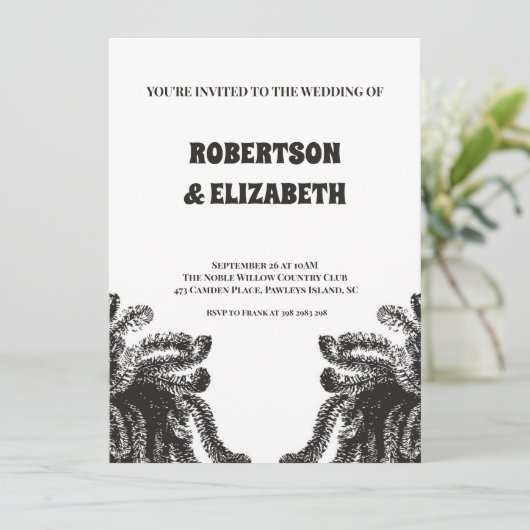 Gepersonaliseerde botanische bruiloft (Staand voorkant)