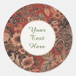 Gepersonaliseerde  botanische Victoriaans tijdperk Ronde Sticker