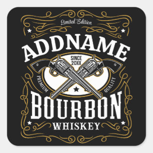 Gepersonaliseerde Bourbon  Pistolen Whiskey Label