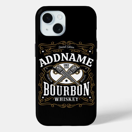 Gepersonaliseerde Bourbon Pistolen Whiskey Label Case-Mate iPhone Case (Achterkant)