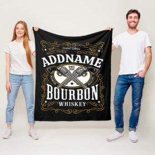 Gepersonaliseerde Bourbon Pistolen Whiskey Label Fleece Deken