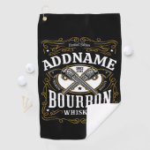 Gepersonaliseerde Bourbon Pistolen Whiskey Label Golfhanddoek (Insitu)