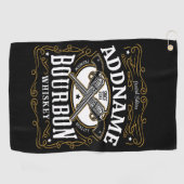 Gepersonaliseerde Bourbon Pistolen Whiskey Label Golfhanddoek (Horizontaal)