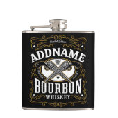 Gepersonaliseerde Bourbon  Pistolen Whiskey Label Heupfles (Voorkant)