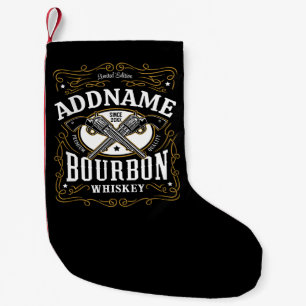 Gepersonaliseerde Bourbon Pistolen Whiskey Label Kleine Kerstsok